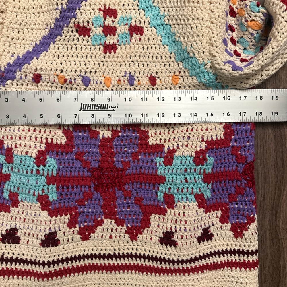 Adolfo Colorful Crochet Cardigan Sweater - Picture 8 of 8